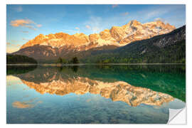 Selvklebende plakat Alpenglow at the Eibsee