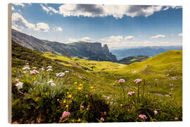 Hout print Schlern and Alpe di Siusi