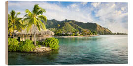 Hout print Moorea Island, French Polynesia