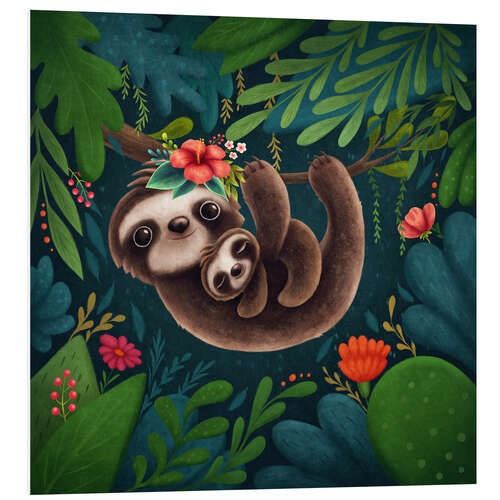 Print på skumplade Cute sloths