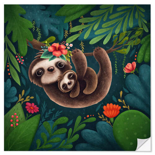 Wall sticker Cute sloths