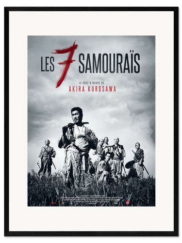 Gerahmter Kunstdruck Die sieben Samurai (französisch)