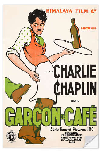 Selvklebende plakat Garçon de Café