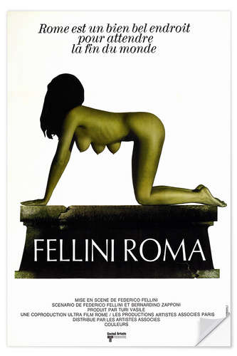 Selvklebende plakat Fellini's Roma (fransk)