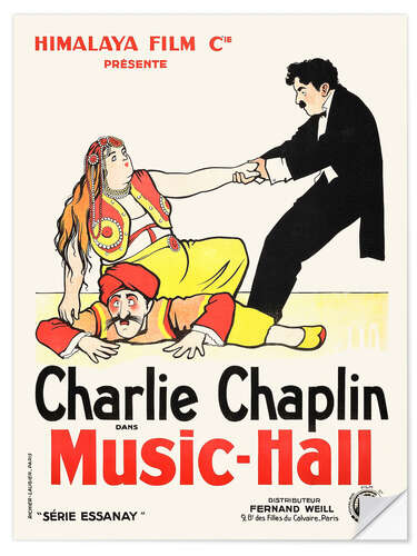 Sticker mural Charlot au music-hall