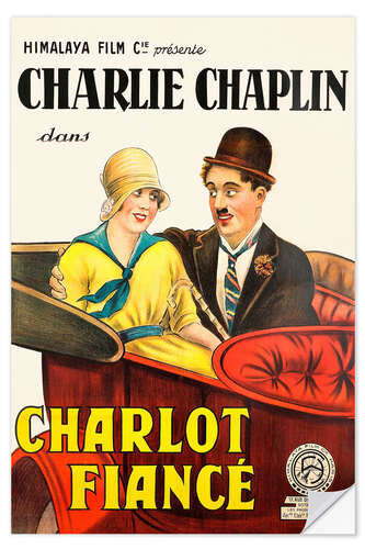 Selvklebende plakat Charlot fiancé (A Jitney Elopement)