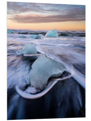 PVC print Ice on the beach Jökulsárlón, Iceland