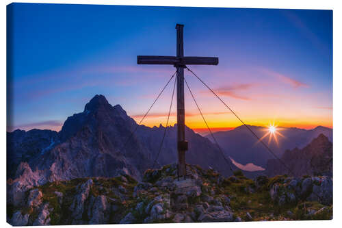 Canvas print Watzmann east wall at sunset