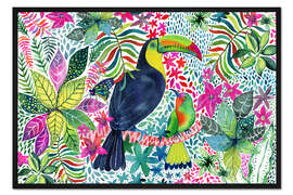 Gerahmter Kunstdruck Tukan im Dschungel