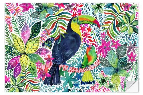 Selvklebende plakat Toucan in the Jungle