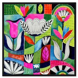 Gerahmter Kunstdruck Tulpen-Dschungel
