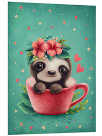 Foam board print Sweet sloth in a cup