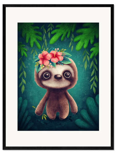 Innrammet kunsttrykk Sweet Sloth III