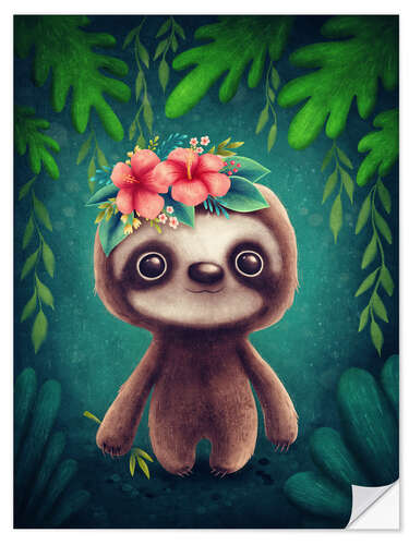 Selvklebende plakat Sweet Sloth III