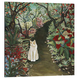 Magnettafel Sommergarten mit Katze