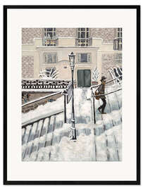 Ingelijste kunstdruk Montmartre snow