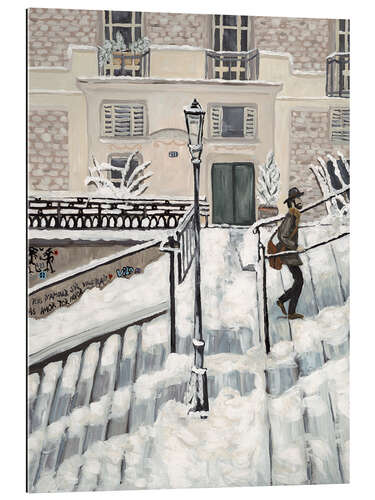 Tableau en plexi-alu Neige à Montmartre