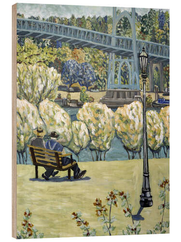 Hout print The bank by the river