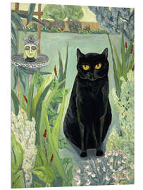Foam board print Black Cat in the Garden