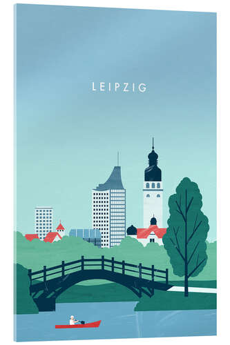 Stampa su vetro acrilico Leipzig - Illustrazione di Lipsia