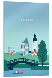 Stampa su plexi-alluminio Leipzig - Illustrazione di Lipsia