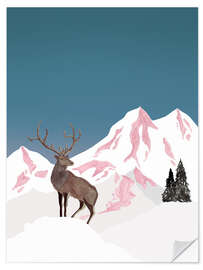 Sticker mural Cerf en hiver