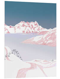 Tableau en PVC Pistes sur la montagne