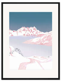 Gerahmter Kunstdruck Pisten auf dem Berg