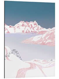 Magnettafel Pisten auf dem Berg