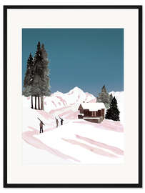 Gerahmter Kunstdruck Hüttenzeit
