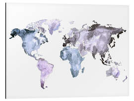 Magnettafel Weltkarte in Wasserfarben