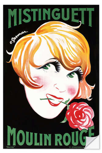 Selvklæbende plakat Mistinguett, 1926