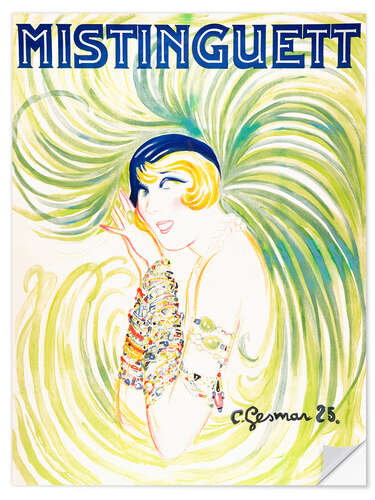 Selvklebende plakat Mistinguett, 1925