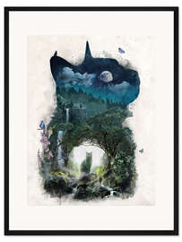 Gerahmter Kunstdruck Das Katzenreich