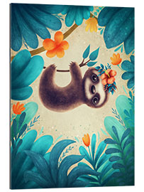 Gallery print Cute Sloth with flowers