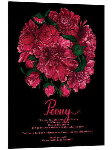 Aluminium print Like yourself - peony