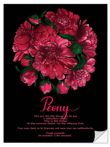 Wall sticker Like yourself - peony