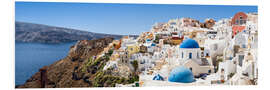 Tableau en PVC Village de bord de mer d'Oia à Santorin