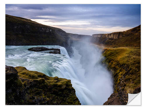 Naklejka na ścianę Gullfoss waterfall at sunrise, Iceland