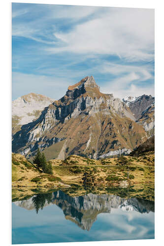 Foam board print Trüebsee and Mount Titlis, Switzerland