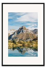 Gerahmter Kunstdruck Trüebsee und Berg Titlis, Schweiz