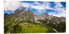 Foam board print Large Bischofsmütze with Hofpürgelhütte in the Dachstein Mountains