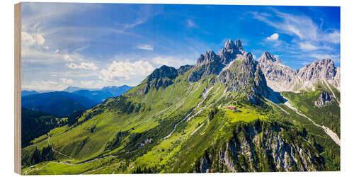 Wood print Big bishop's cap in the Dachstein mountains