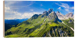 Quadro de madeira Boné de bispo grande nas montanhas de Dachstein