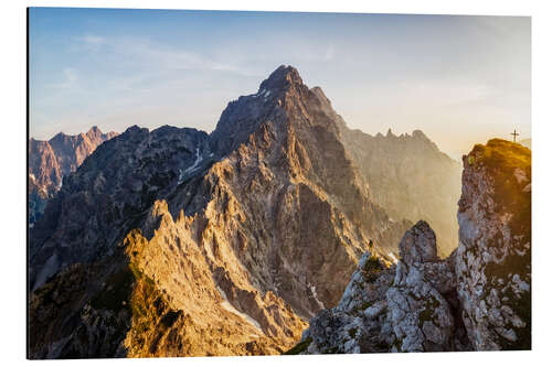 Alubild Einsamer Bergsteiger vor Watzmann Ostwand