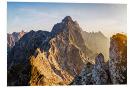 Foam board print Lonely climber in front of Watzmann east wall