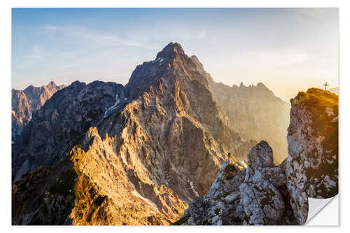 Naklejka na ścianę Lonely climber in front of Watzmann east wall