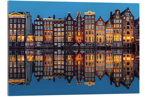 Galleriataulu Amsterdam row of houses reflected in the water