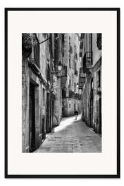 Gerahmter Kunstdruck Barcelonas Gassen - Mikolaj Gospodarek