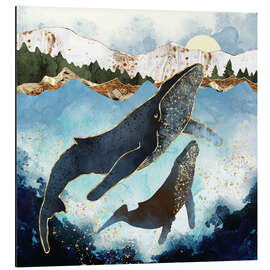 Magnettafel Walfamilie Mutter und Kind